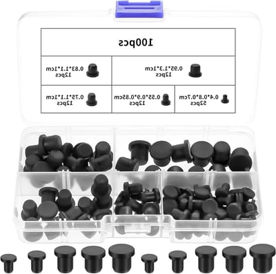 Zwarte Silicoon Rubber Gatenstoppen - 100 Stuks Waterdichte en Flexibele Stoppen in Diverse Maten voor Afsluiting en Bescherming van Gaten
