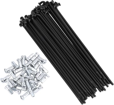Set van 36 Stuks Fietspaken 125mm in Zwart van 45 Staal voor Fietsvelgen en Reparaties