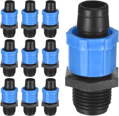10 Stuks Drip Irrigatie Barbed Wire Locking Fittingen, 5/8 tot 1/2 Inch Koppeling voor Tuin, Serre en Aquarium Watergeefsysteem, Drip Irrigatie Onderdelen