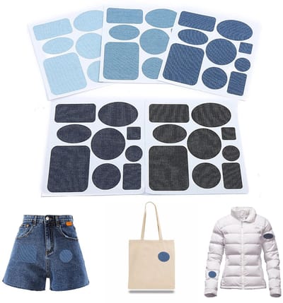 45-delige Jean patches om op te strijken, 5 kleuren zelfklevende reparatiepatches, opstrijkpatches voor jeans, denim patches, jeans-reparatieset voor jeans, kleding, gatreparatie