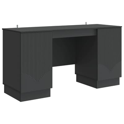 vidaXL - Bureau - Zwart - 142,5 - x - 50 - x - 75 - cm - Bewerkt - hout