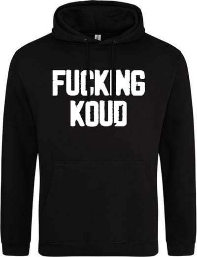 FUCKING KOUD Hoodie | Sweater | Capuchon | Trui | Hooded | Print | Zwart | Maat 2XL