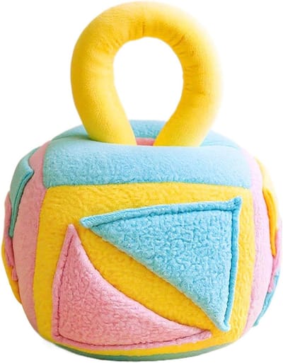 Hond Snuif Speelgoed - Voedselbal Interactief - Hersenen Stimuleren - Instelbare Moeilijkheid - 19.6L x 16.5B cm - Geel