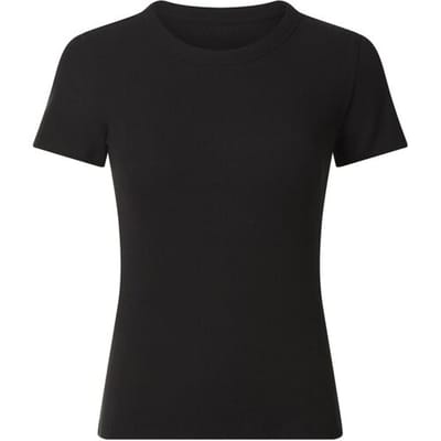ESMARA Geribd dames T-shirt (Zwart, XS (32/34))