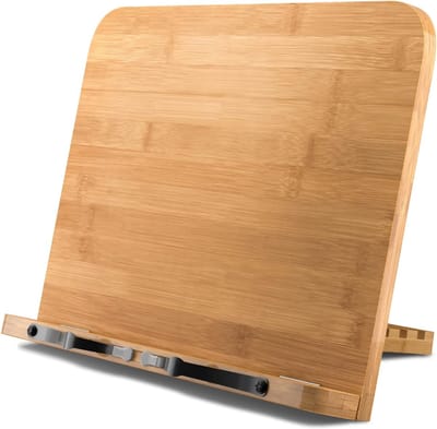 SNJY® Boekenstandaard - Boekenhouder - Boekenrek - 21,4D x 28B x 4,1H cm - Bruin