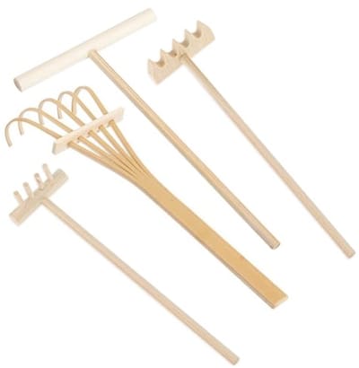 Mini Zen Tuin Hark Gereedschap Set - 6 Stuks Bamboe voor Tafelblad Decoratie