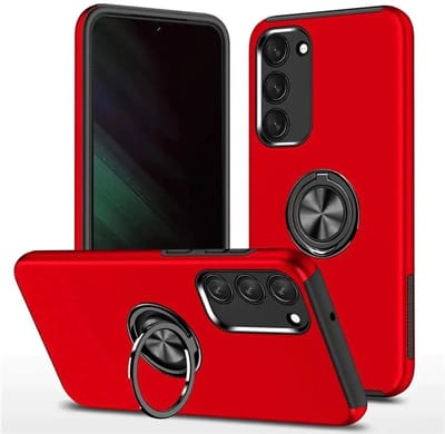 Telefoonhoesje Met Vingerring & Magneet voor Telefoohouders - Hoesje Geschikt voor: Samsung Galaxy A15 - Rood