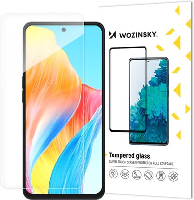 Wozinsky Tempered Glass - E-reader schermbescherming - Oppo A98 5G - 9H Twardość - Zwarte Rand
