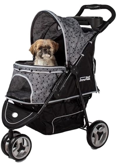 Kinderwagen - Dierenkar - Comfortabel Vervoer - Verborgen Stalen Voorstang - Max 20 kg - Grijs
