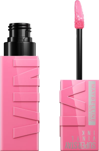 Maybelline New York SuperStay Vinyl Ink Longwear Liquid Lipstick - 155 Upbeat - vloeibare lippenstift - voor een schitterende glans en intense kleur - blijft tot wel 16 uur zitten - geeft niet af - roze