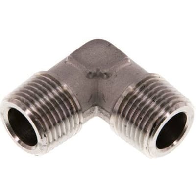 R 3/8'' Buitendraad RVS L-Fitting 90graden 150 Bar - FL2E-M-S-038R