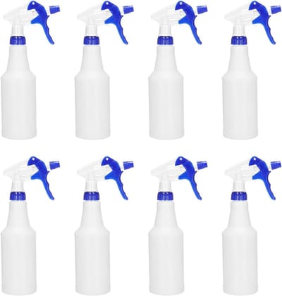 500ml Plastic Spray Flessen - 8 Stuks Verstelbare Spuitmond, Lekvrije Lege Spray voor Schoonmaak, Planten en Haarverzorging, Blauw