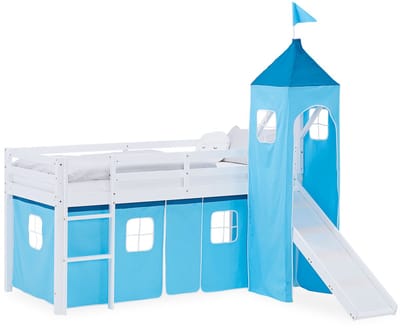 Homestyle4u Hoogslaper - 90x200 cm - Blauw - met glijbaan