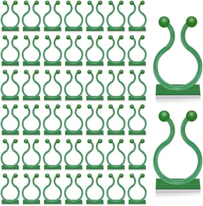 Plantenclips - Muursteunen - Planten Steunen - Zelfklevend - 100 Stuks - Groen