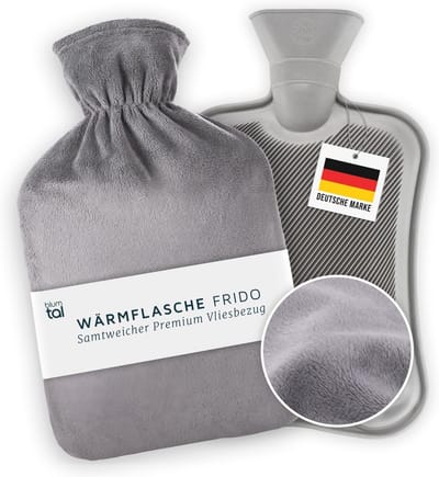 Famanu - Zachte Kruik met Fleece Hoes – 1,5 Liter Warmtefles voor Comfort en Pijnverlichting