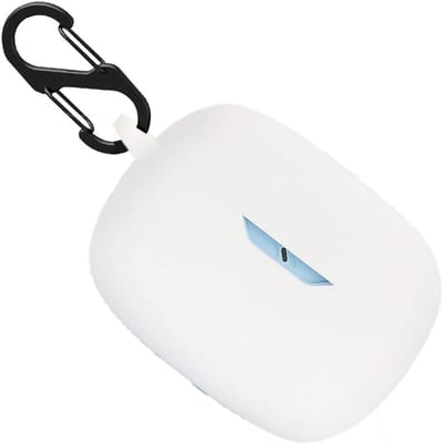 Schokbestendige Silicone Hoes voor JBL Wave Beam, Beschermende Case met Sleutelhanger en Skin in Wit