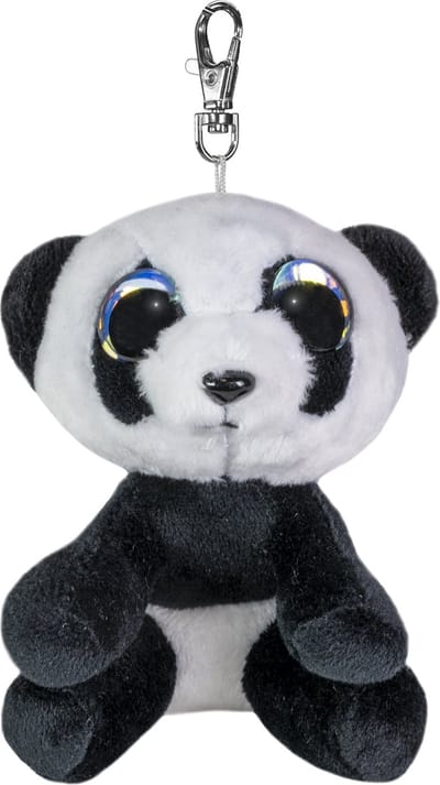 Lumo Stars pluche sleutelhanger panda Pan - knuffel 8,5 cm zwart wit.