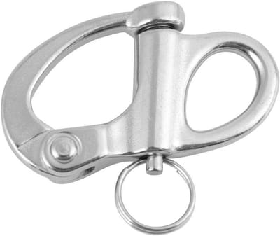 Karabijnhaak Roestvrij Staal - Snelsluiting Bevestiging - Veilige Bevestiging Maken - Weerbestendige Coating - 9.5 x 7.2 x 2.2 cm