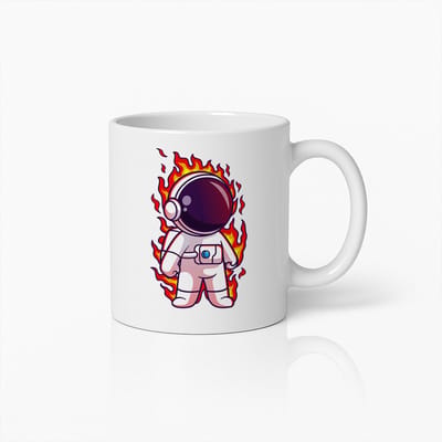 Vurige Astronaut Mok – Stoere Ruimte-Thema Koffiebeker voor Sciencefiction Fans, Kinderen & Ruimteliefhebbers