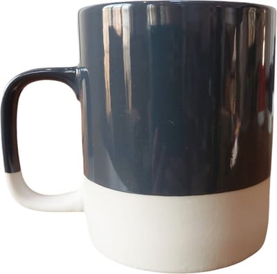 Floz Design luxe koffiemok glans en mat - antraciet en wit - 350 ml - fairtrade uit Vietnam