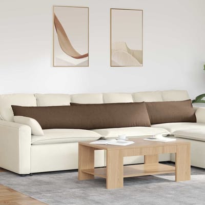 vidaXL - Zitkussens - 2 - st - Stof - Bruin - 200 - x - 40 - cm