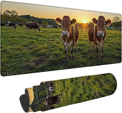 XXL Muismat - Bureauonderlegger Deskpad - Gaming en Kantoor - Antislip Genaaide Randen - 160x80cm Extra Groot - Zonsondergang Dierenprint