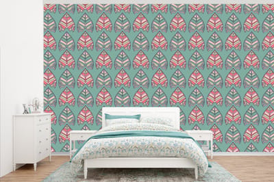 Behang - Fotobehang Patronen - Tribal - Retro - Breedte 345 cm x hoogte 220 cm