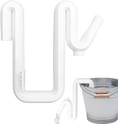 Regenton Overloopslang - Regenwater Afvoer - Waterbeheer Tuin - Randvriendelijke Bevestiging - 16.2 x 5 x 15.7 cm - Wit