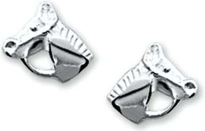 Oorknoppen Paardenhoofd Zilver Gerhodineerd Glanzend 8 mm x 8 mm