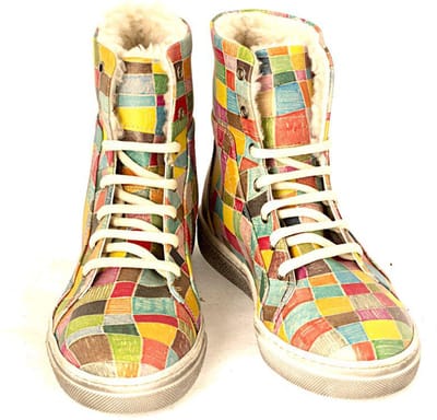 GOBY - Patroon - Enkellaarsjes - Damesboots - Laarzen - Hoge kwaliteit - Handmade - Maat 41