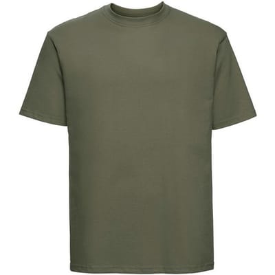 Russell Heren Klassiek Ringspun Katoen T-Shirt (Olijf)