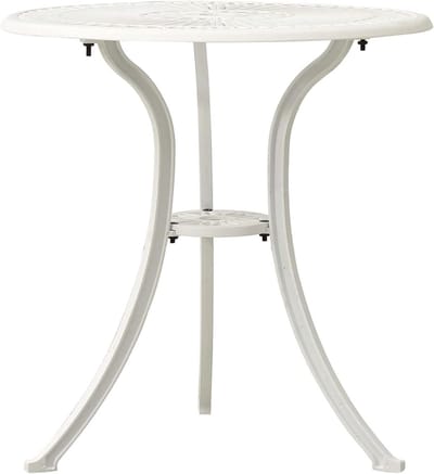 Tuintafel bijzettafel - Terrastafel salontafel - Buiten genieten - Gegoten aluminium - 62 x 65 cm - Wit