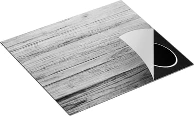 Chefcare Inductie Beschermer Bruine Houten Achtergrond - Hout - Zwart Wit - 60x50 cm - Afdekplaat Inductie - Kookplaat Beschermer - Inductie Mat