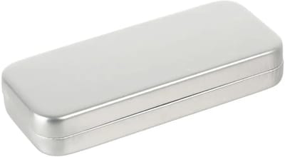 Brillen Koker - Metalen Doos - Veilig Opbergen - Antival Compressief - 16.5 x 7 x 3 cm - Effene Kleur