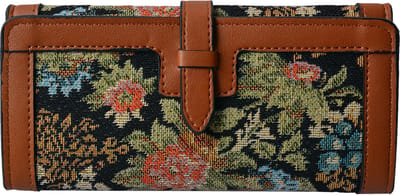 Juleeze Portemonnee 19x10 cm Zwart Synthetisch Bloemen