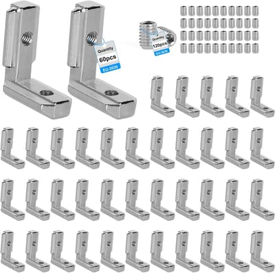 Hoekverbindingen Aluminium - Bevestigingsbeugels Profiel - Profiel Montage - 90 Graden Hoek - 31x37x15 mm - Zilver