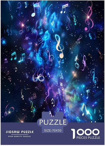 Muziekpuzzel 1000 stukjes - Educatief spel - Ontspannend tijdverdrijf - Unieke stukvormen - 70 x 50 cm