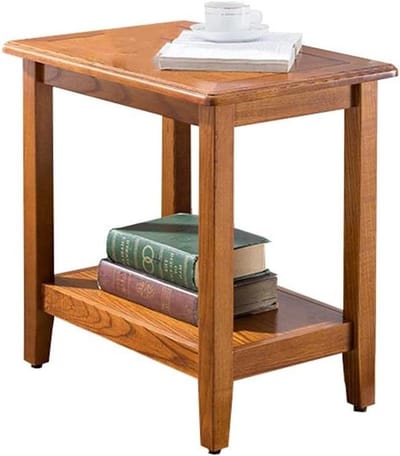 Eikenhouten salontafel - Bijzettafel ronde tafel - Woonkamer decoratie - Dubbele verdieping ontwerp - Niet gespecificeerd - Houtkleur