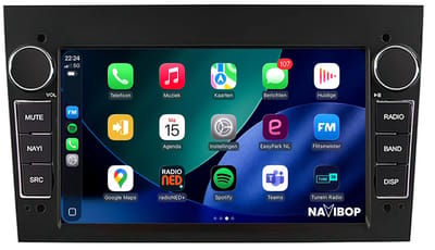 Geschikt voor Opel Tigra - Zwart (2004 t/m 2009) | 7 inch Android 15.0 CarPlay autoradio | Draadloos CarPlay & Android Auto | 2GB RAM + 32GB | Mic, Camera (AHD) & DAB+ | Bluetooth & WiFi | NAVIBOP NB-1665 | Bouwjaar 2004 t/m 2009