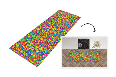 Keukenloper - Loper keuken - Patronen - Kleuren - Regenboog - Abstract - 150x50 cm - Keukenloper vinyl