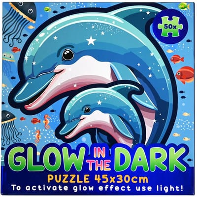 Johntoy Glow in the Dark puzzel onderwaterwereld - 50 stukjes kinderpuzzel.