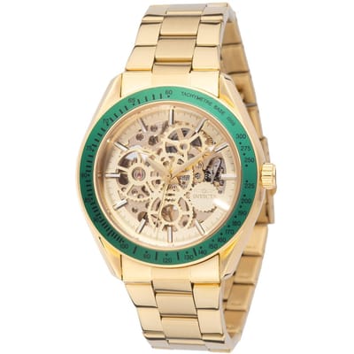 Invicta Objet D Art 69453 Heren Horloge - Automatisch Uurwerk - Roestvrij Staal met gouden Wijzerplaat - 43mm