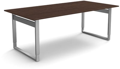 Vergadertafel Atwork bruin 200x100cm verstelbaar