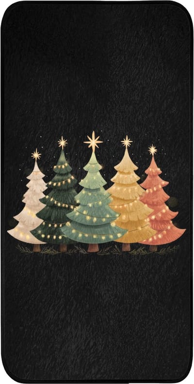 WC mat 60x120 cm - Antislip - Kerstbomen - Kleurrijk - Lichtjes - Ster - Toiletmat - Vloermat - Douchemat - Toilet tapijt - Toiletmatten