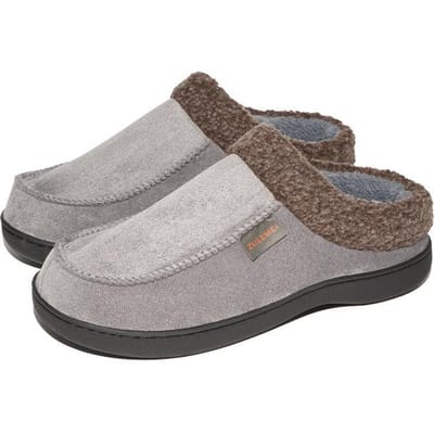 Hiver Chaussures Chaudes Décontractées pour Hommes Mocassins Pantoufles Confortables Loisirs Coton Pantoufles Chaussures Pois Plates Slip-On Mocassins Pantoufles pour Hommes 40-41 gris