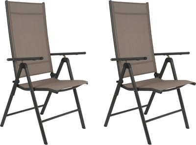 Lifetime Garden Tuinstoelen Santiago Set 2 Stuks – Opvouwbare Campingstoel met Aluminium Frame - Tuinstoel Verstelbaar in 7 Postities - Kampeerstoel - Klapstoelen van Textilene - Taupe