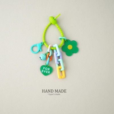 Porte-clés créatif en forme de cœur et de fleur, couleur bonbon, mignon, petit, accessoire pour sac vert