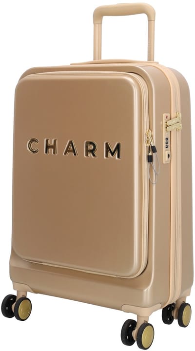 Charm London Capetown Koffer - Handbagage - Hardschalig - Laptopvak 15.6 inch - TSA - Travel - Zwenkwielen - Reizen - Champagne
