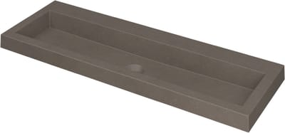 INK Dock wastafel quartz zonder kraangat 120x6x40cm, quartz beton