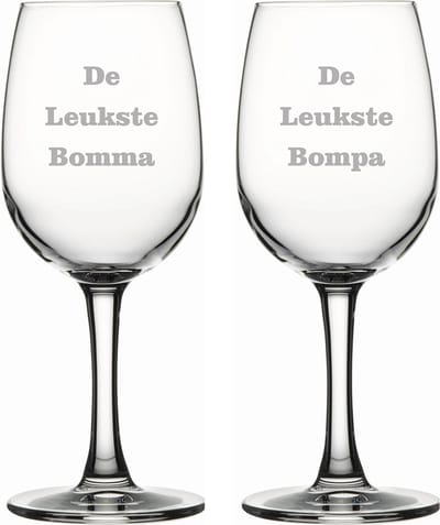 Witte wijnglas gegraveerd - 26cl - De Leukste Bomma-De Leukste Bompa